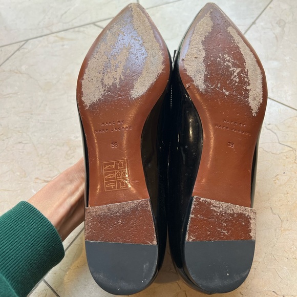 Marc Jacobs black leather ballet flats pointed toe - Picture 6 of 6